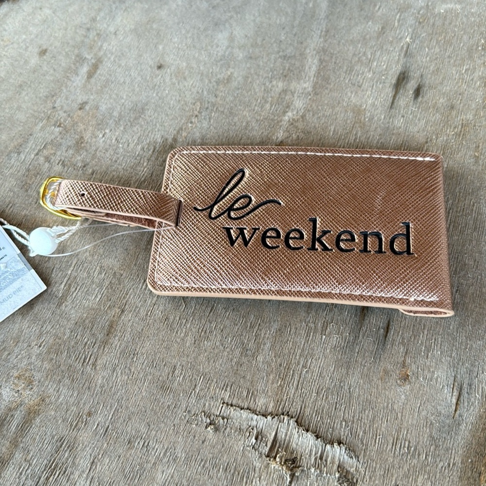 Mudpie‎ le weekend metallic rose gold Luggage Tag One size New travel vacation